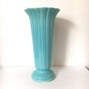 Vintage Antique Blue Ceramic Vase 1950s-1960s